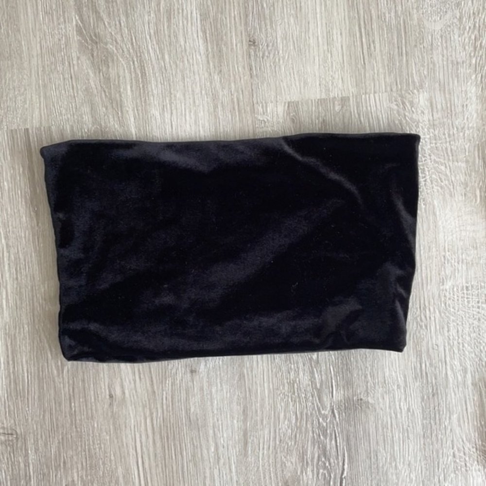 TOPSHOP black velvet tube/crop top